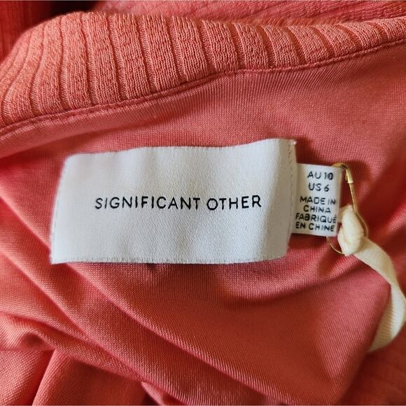 Significant Other Hallie Dress in Watermelon Size 6 NWT Halter Cut Out Midi - Picture 12 of 16